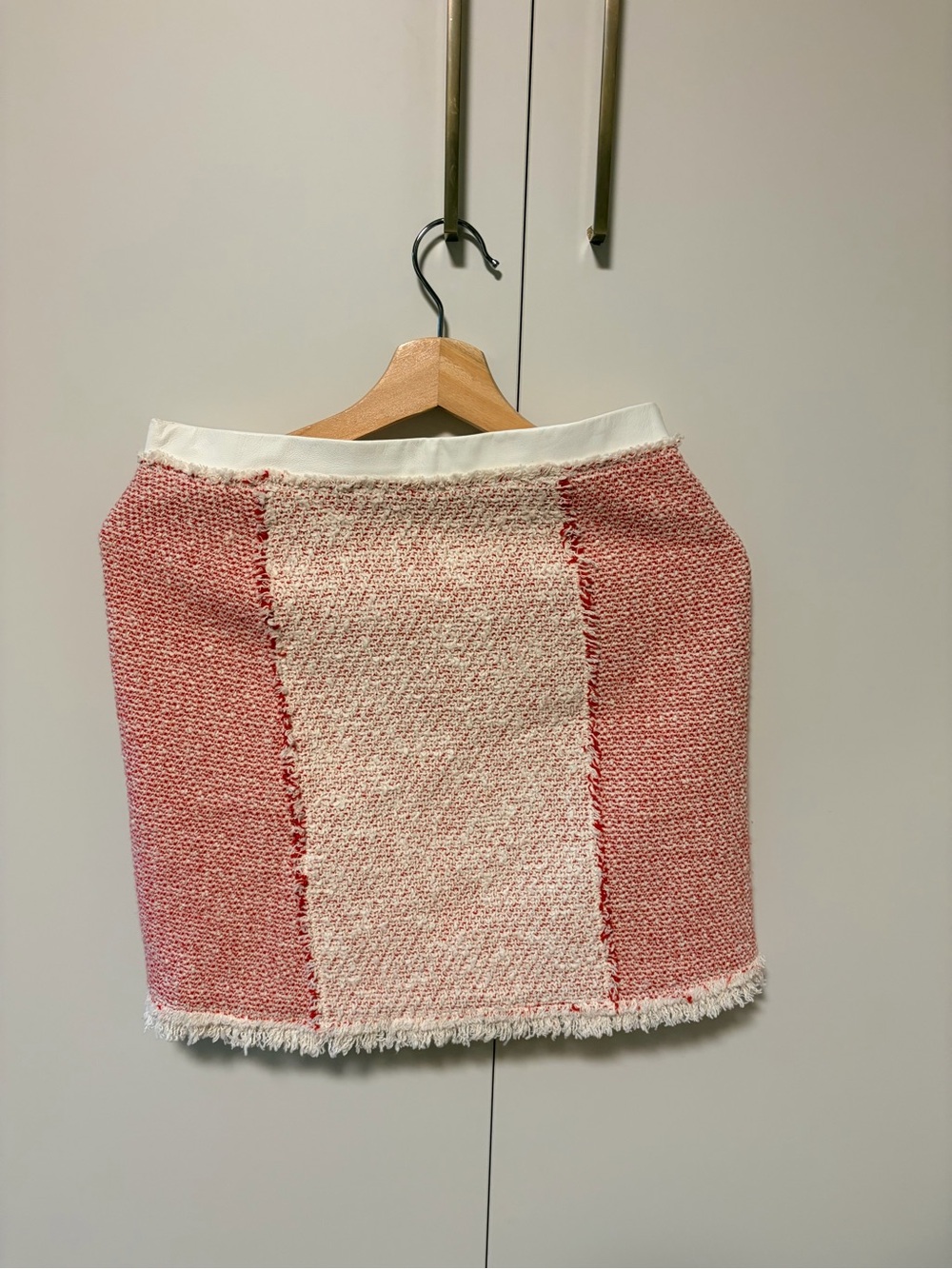 Rebecca Taylor Pink and Cream Tweed Panel Mini Skirt